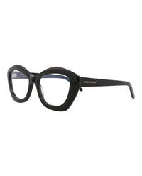 Saint Laurent Womens Cat Eye Black Black Transparent Fashion Designer Eyewear