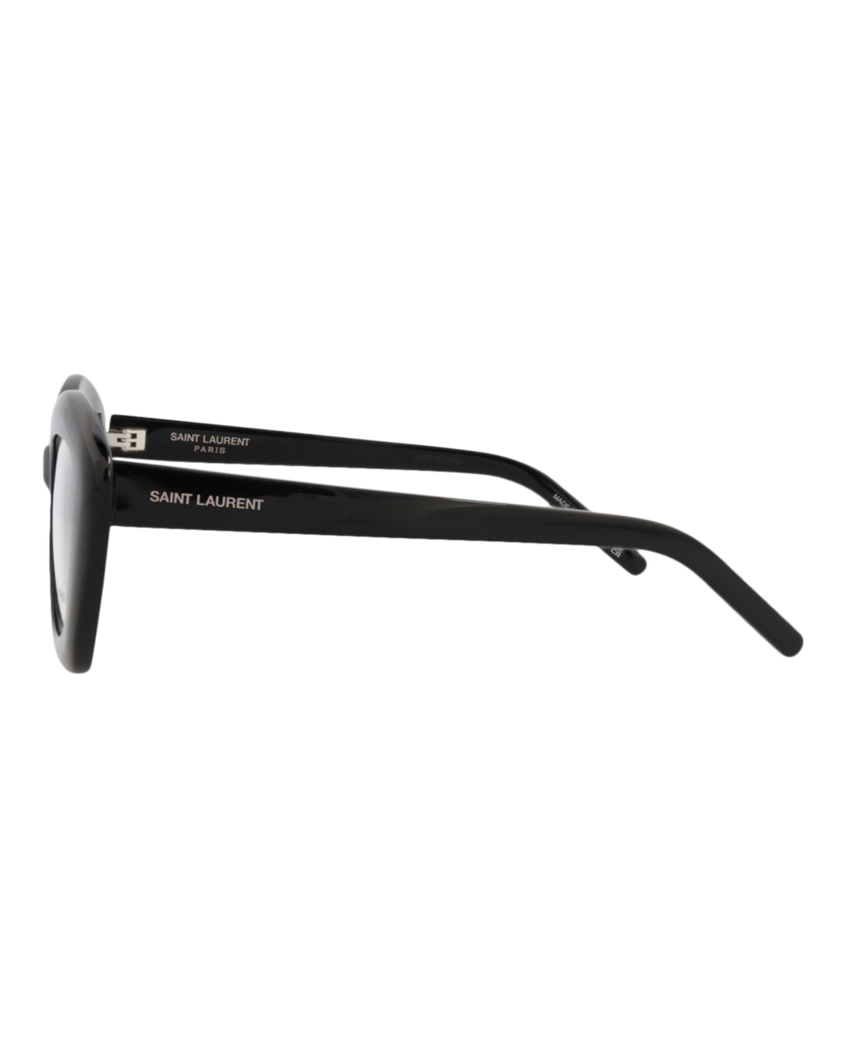 Saint Laurent Womens Cat Eye Black Black Transparent Fashion Designer Eyewear