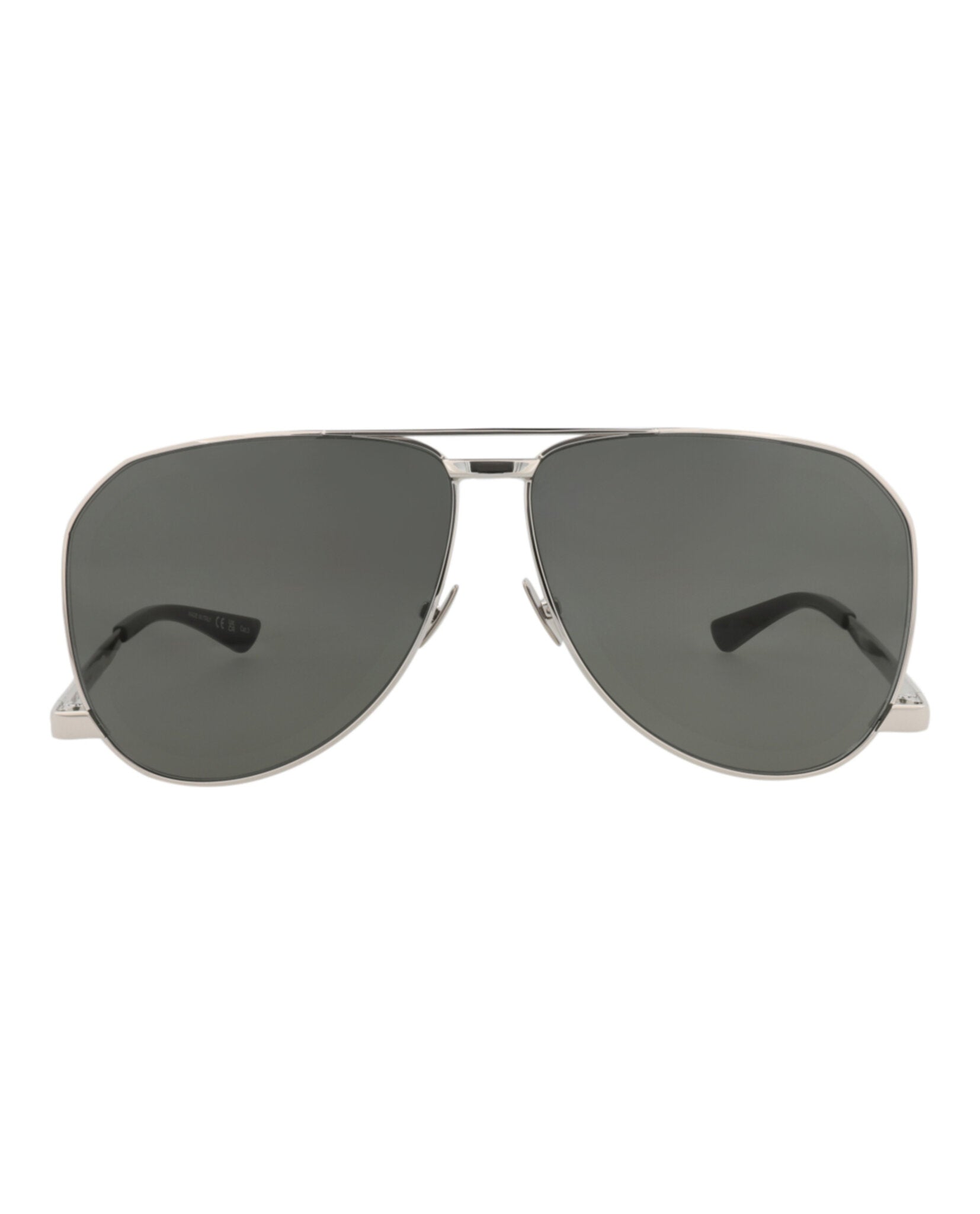 Saint Laurent Mens Aviator Silver Silver Grey Fashion Designer Eyewear