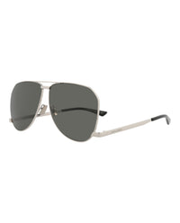 Saint Laurent Mens Aviator Silver Silver Grey Fashion Designer Eyewear