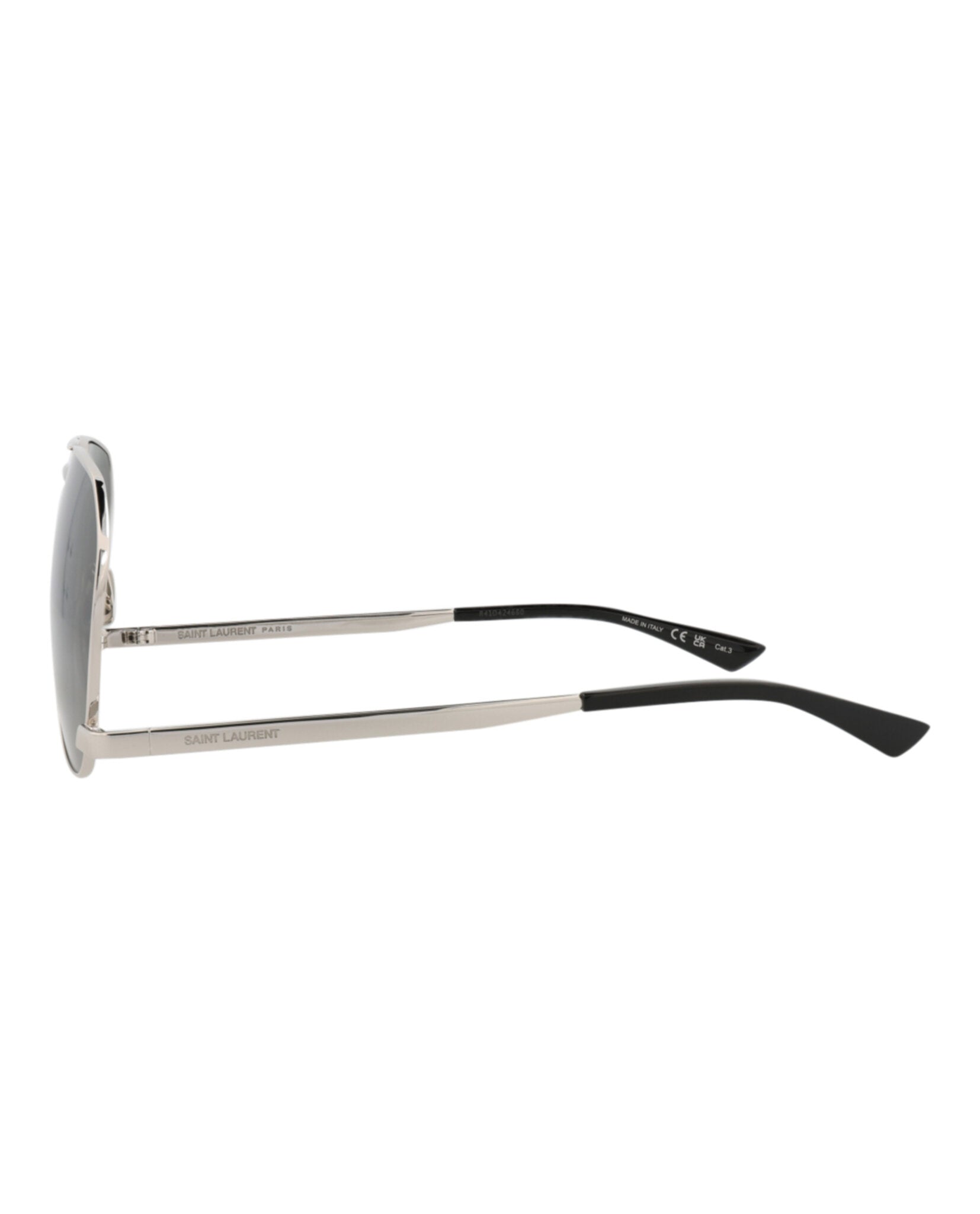 Saint Laurent Mens Aviator Silver Silver Grey Fashion Designer Eyewear