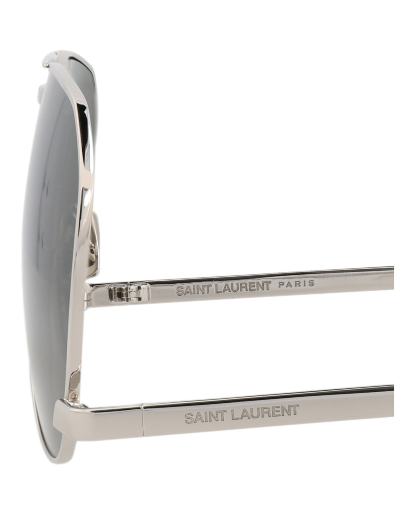 Saint Laurent Mens Aviator Silver Silver Grey Fashion Designer Eyewear