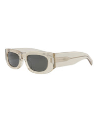 Saint Laurent Unisex Round/Oval Beige Beige Grey Fashion Designer Eyewear