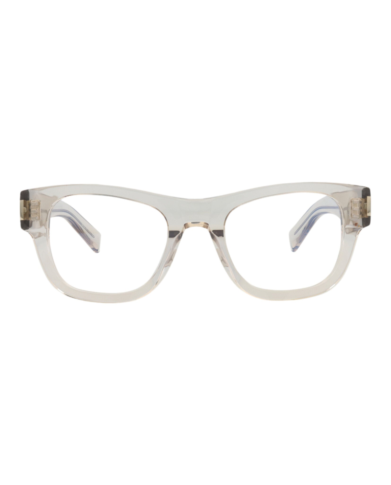 Saint Laurent Saint Laurent Unisex Square/Rectangle Beige Beige Transparent Fashion Designer Eyewear