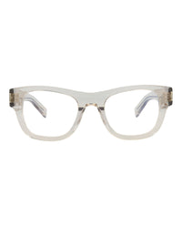 Saint Laurent Saint Laurent Unisex Square/Rectangle Beige Beige Transparent Fashion Designer Eyewear