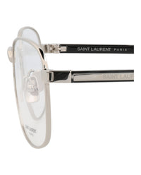 Saint Laurent Unisex Square/Rectangle Silver Crystal Transparent Fashion Designer Eyewear