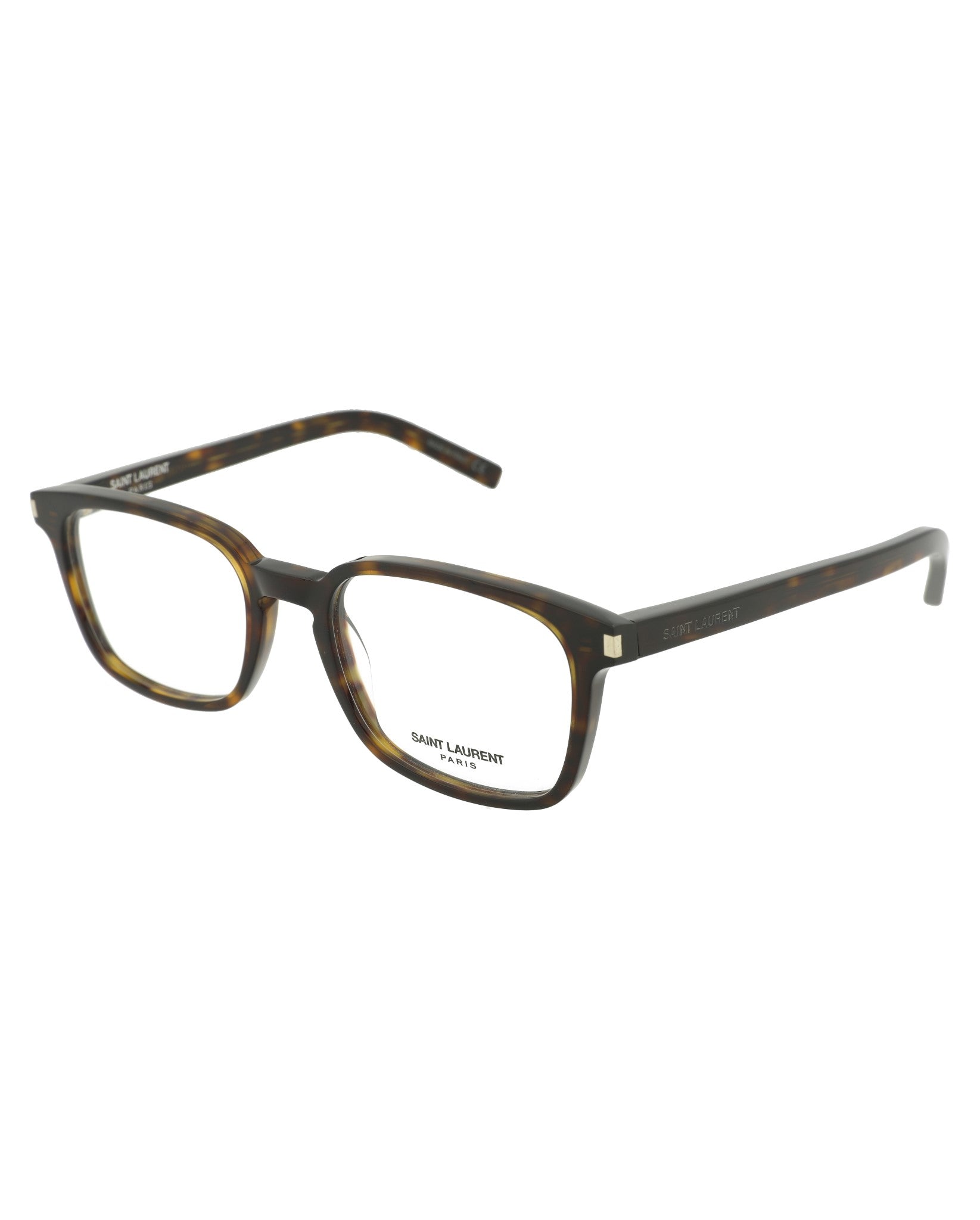 Saint Laurent Saint Laurent Mens Square/Rectangle Avana Avana Transparent Fashion Designer Eyewear