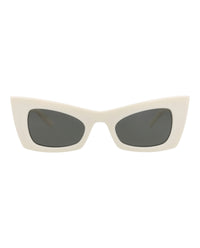 Saint Laurent Womens Cat Eye Ivory Ivory Grey Fashion Designer Eyewear