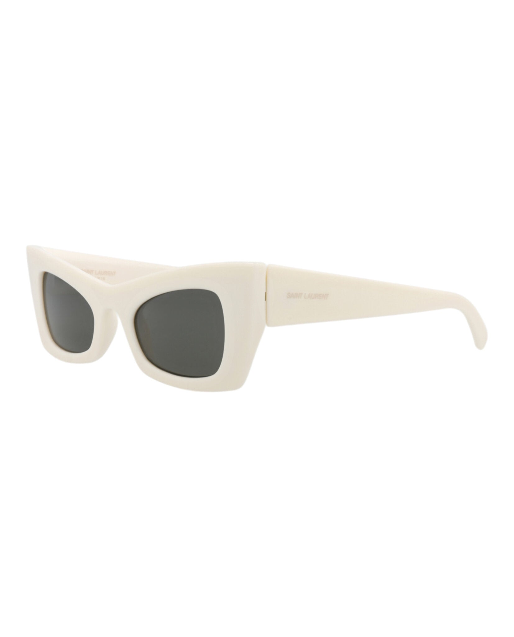Saint Laurent Womens Cat Eye Ivory Ivory Grey Fashion Designer Eyewear