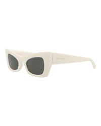 Saint Laurent Womens Cat Eye Ivory Ivory Grey Fashion Designer Eyewear