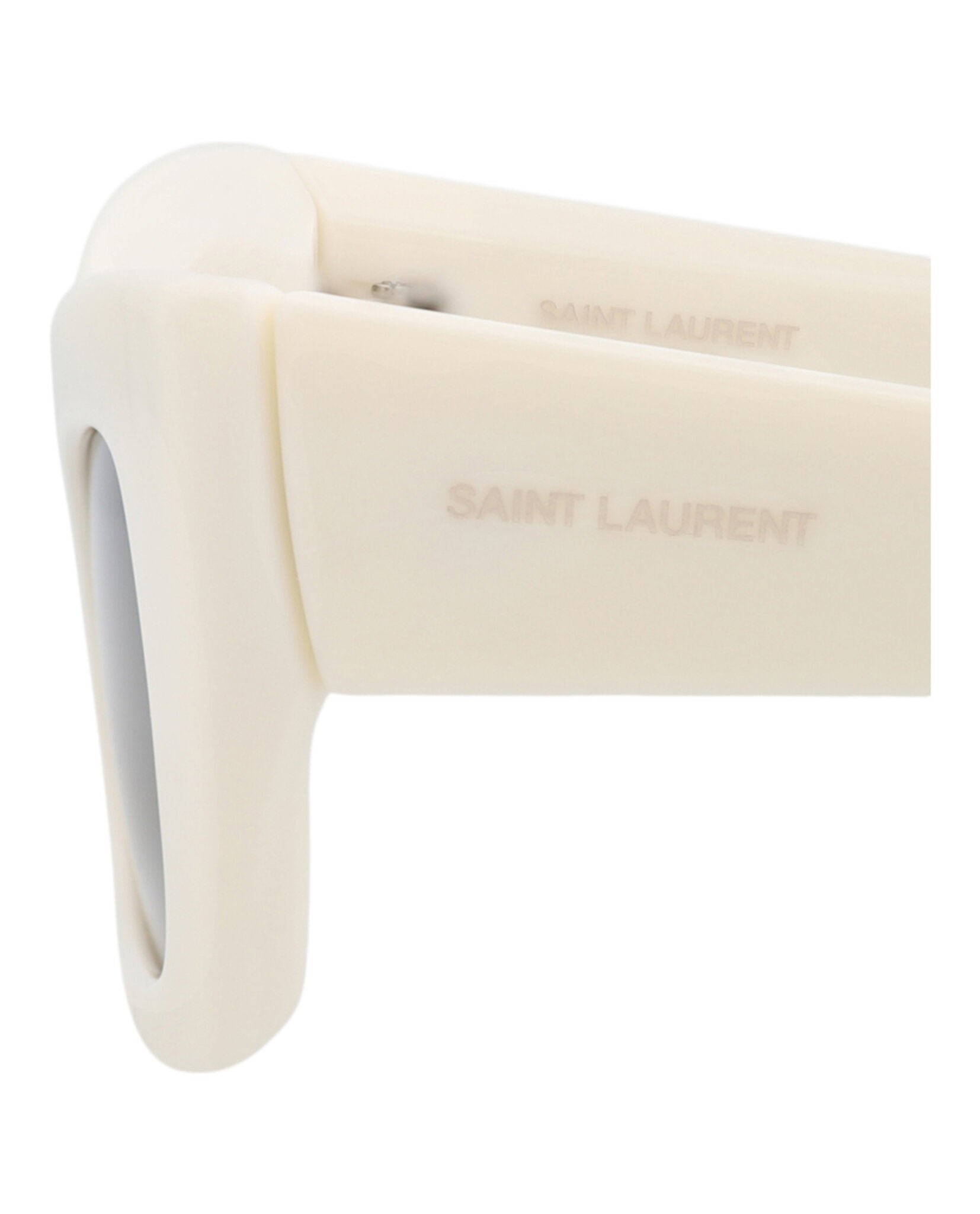 Saint Laurent Womens Cat Eye Ivory Ivory Grey Fashion Designer Eyewear
