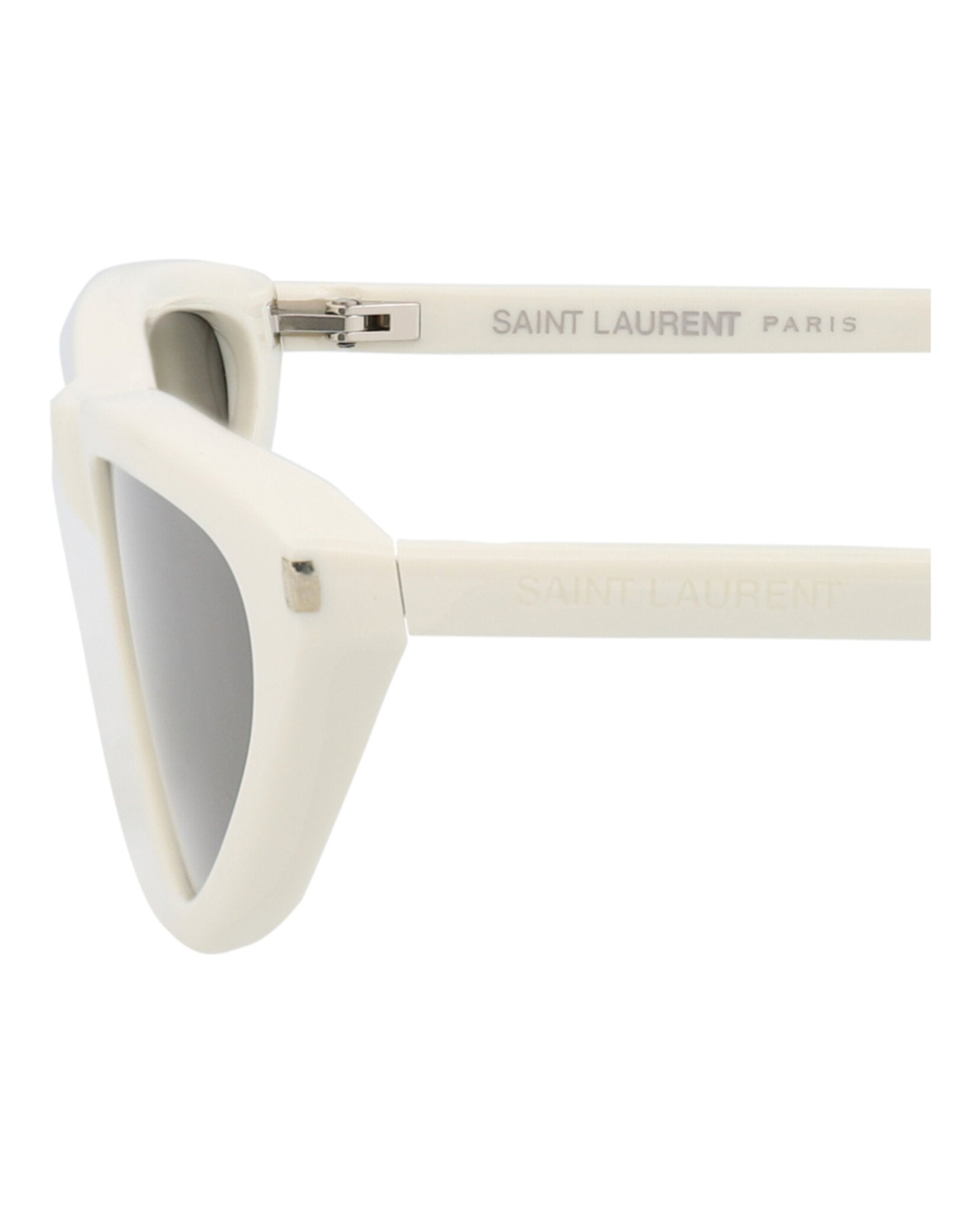 Saint Laurent Saint Laurent Womens Cat Eye White White Grey Fashion Designer Eyewear