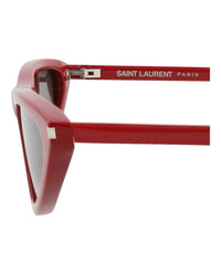 Saint Laurent Womens Cat Eye Red Red Grey Fashion Designer Eyewear