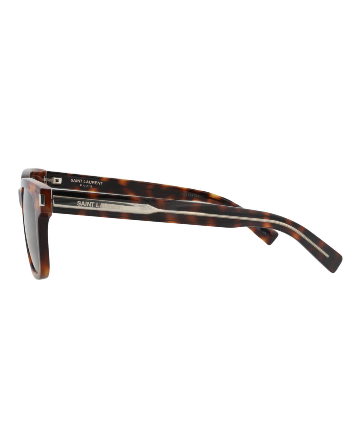Saint Laurent Mens Square/Rectangle Havana Crystal Grey Fashion Designer Eyewear