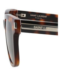Saint Laurent Mens Square/Rectangle Havana Crystal Grey Fashion Designer Eyewear
