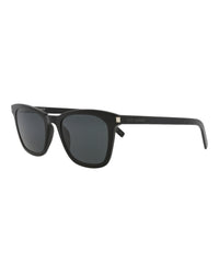 Saint Laurent Womens Square/Rectangle Black Black Black Fashion Designer Eyewear