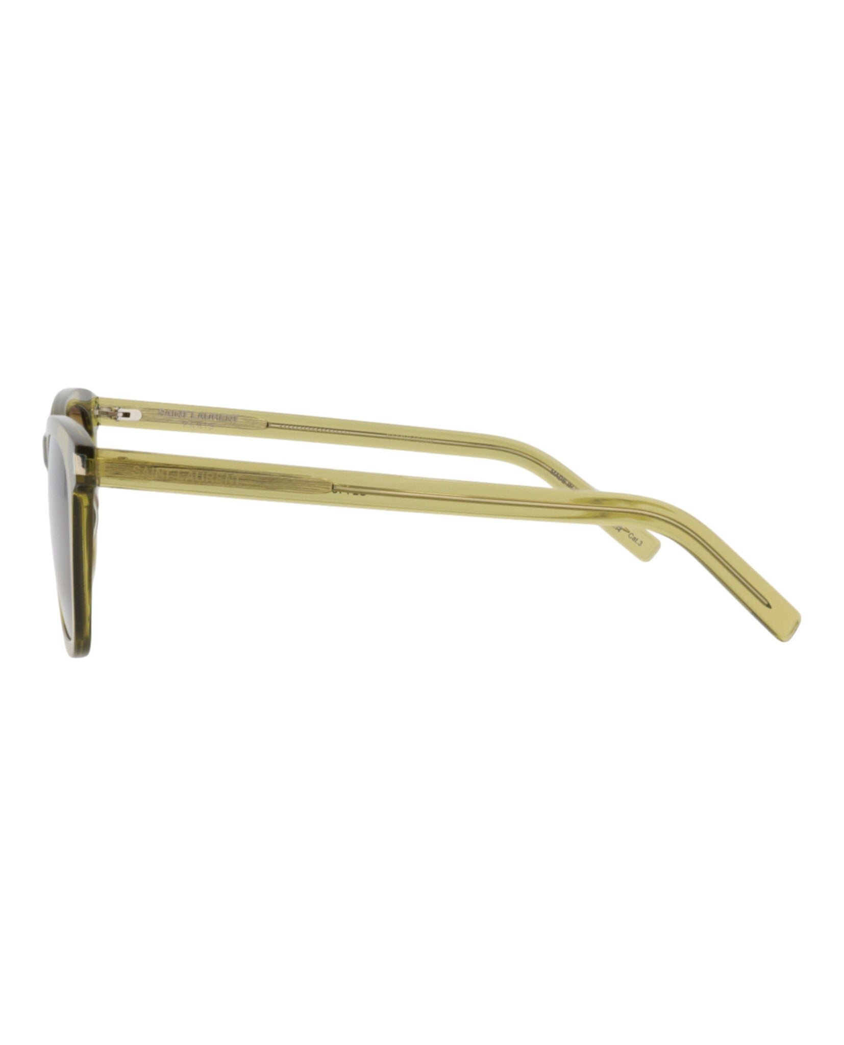 Saint Laurent Saint Laurent Womens Square/Rectangle Green Green Brown Fashion Designer Eyewear