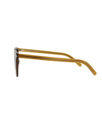 Saint Laurent Saint Laurent Womens Square/Rectangle Brown Brown Brown Fashion Designer Eyewear