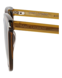 Saint Laurent Saint Laurent Womens Square/Rectangle Brown Brown Brown Fashion Designer Eyewear