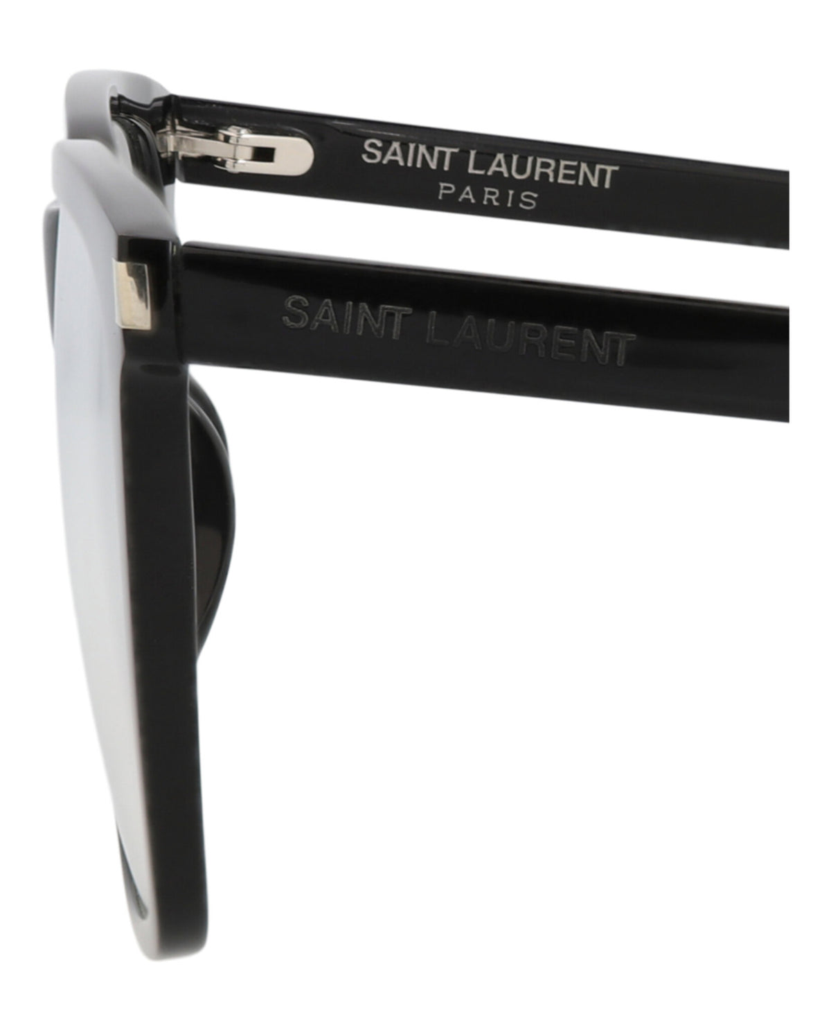 Saint Laurent Saint Laurent Womens Square/Rectangle Black Black Transparent Fashion Designer Eyewear