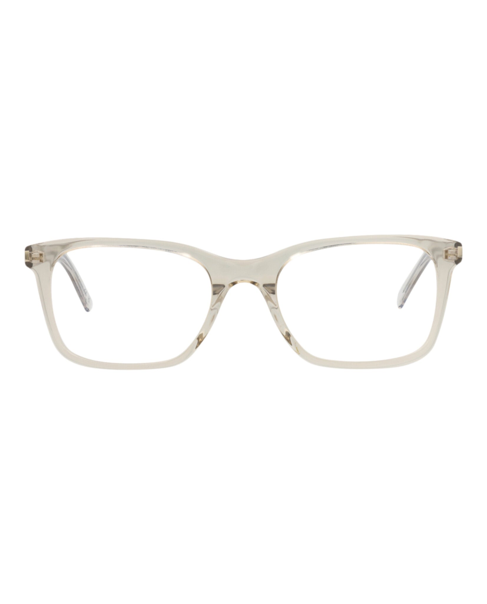 Saint Laurent Saint Laurent Mens Square/Rectangle Beige Beige Transparent Fashion Designer Eyewear