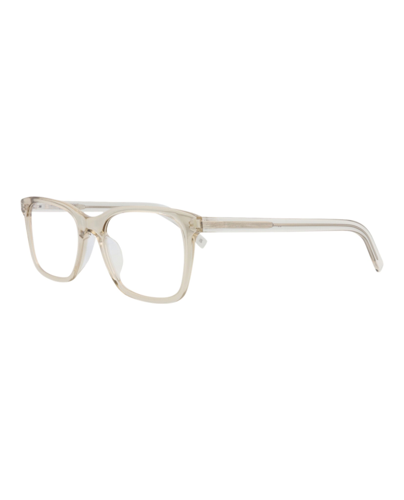 Saint Laurent Saint Laurent Mens Square/Rectangle Beige Beige Transparent Fashion Designer Eyewear