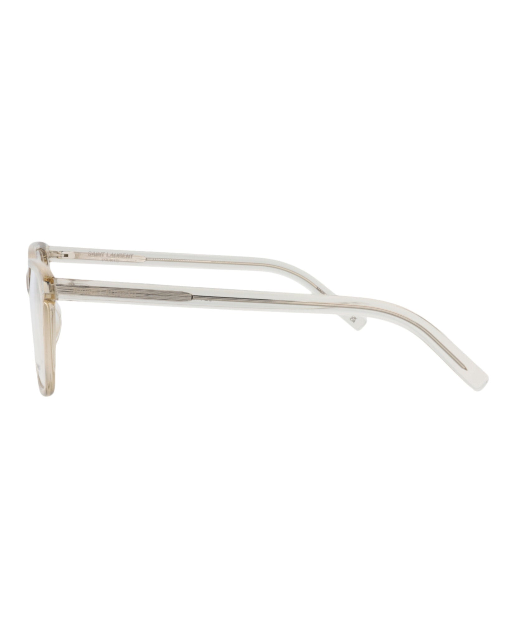Saint Laurent Saint Laurent Mens Square/Rectangle Beige Beige Transparent Fashion Designer Eyewear