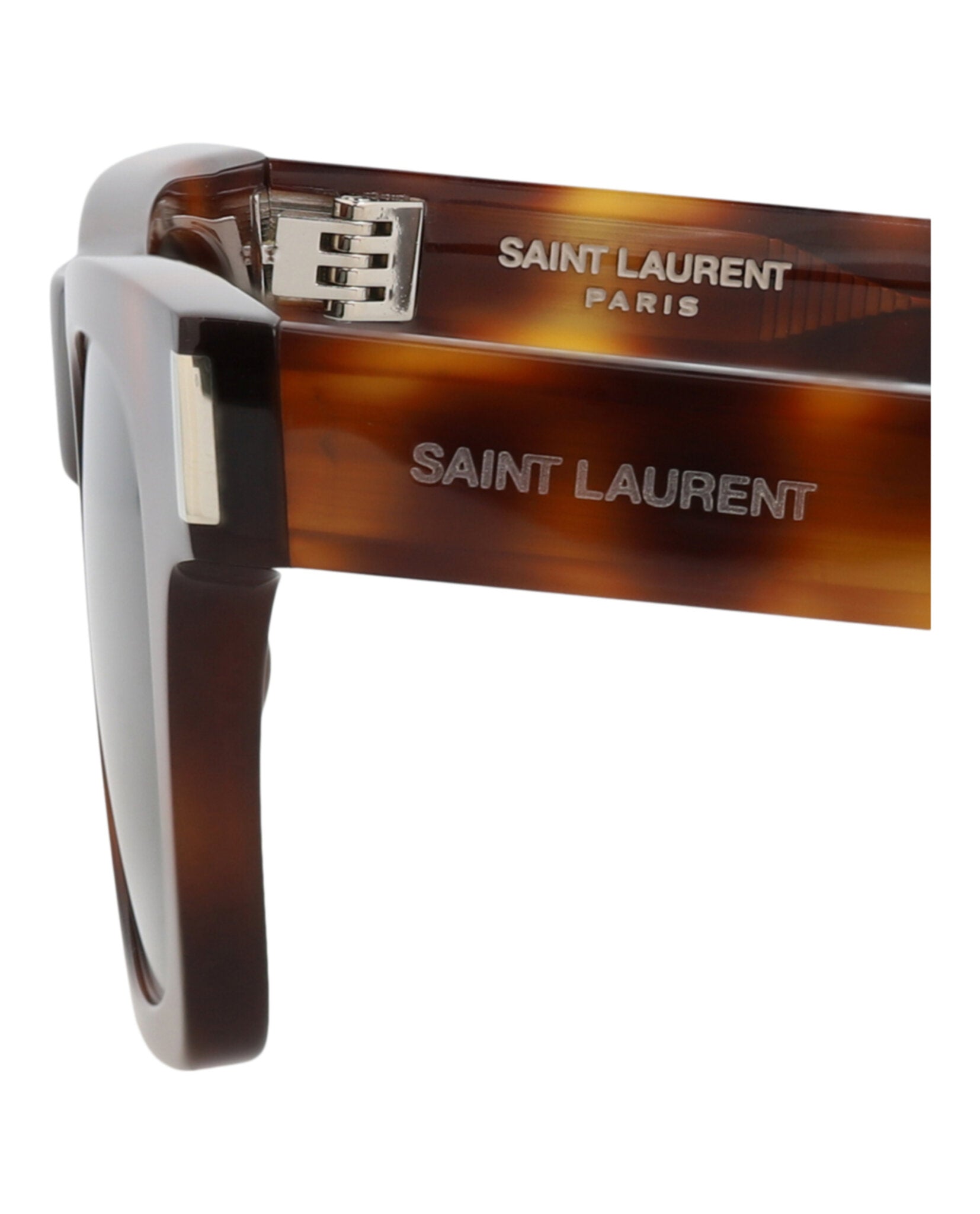 Saint Laurent Saint Laurent Unisex Square/Rectangle Havana Havana Grey Fashion Designer Eyewear