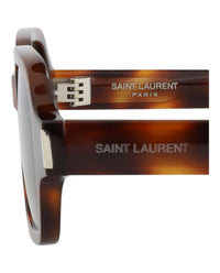 Saint Laurent Saint Laurent Unisex Square/Rectangle Havana Havana Grey Fashion Designer Eyewear
