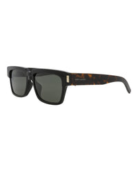 Saint Laurent Saint Laurent Mens Square/Rectangle Black Havana Grey Fashion Designer Eyewear