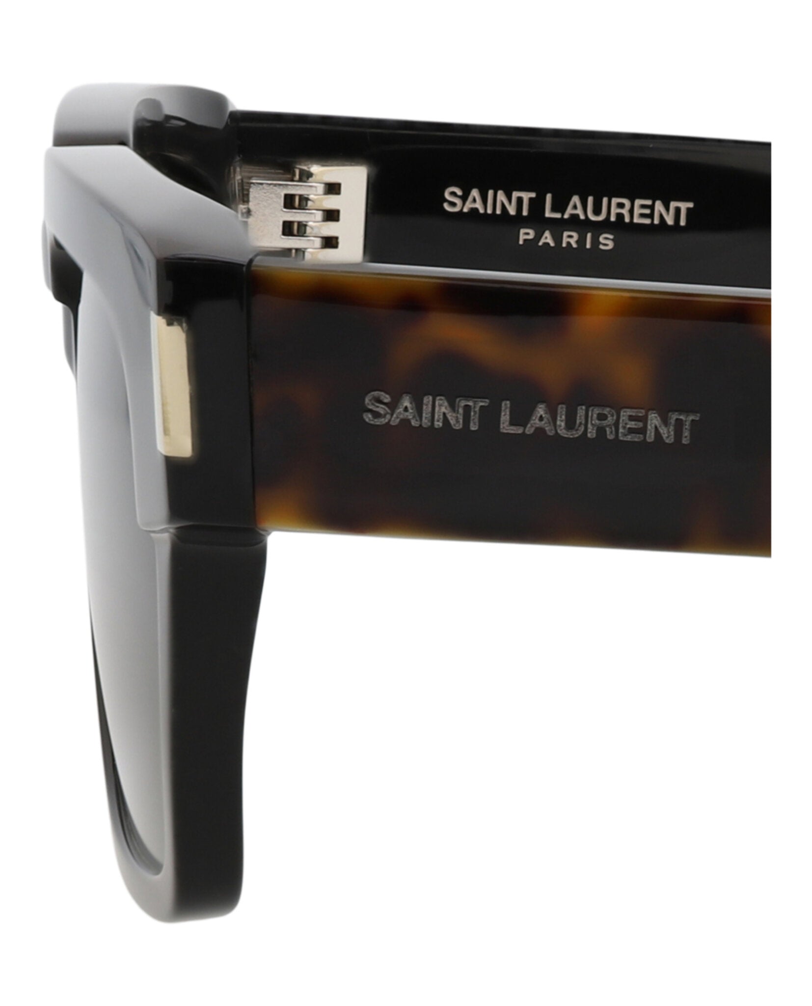 Saint Laurent Saint Laurent Mens Square/Rectangle Black Havana Grey Fashion Designer Eyewear