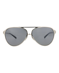 Saint Laurent Saint Laurent Unisex Aviator Silver Silver Silver Fashion Designer Eyewear