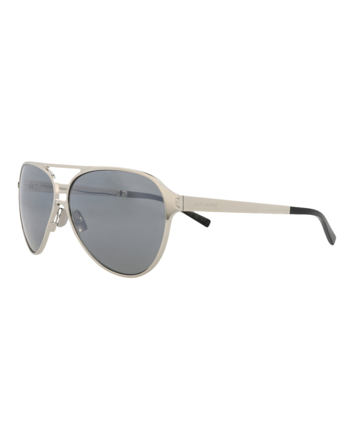Saint Laurent Saint Laurent Unisex Aviator Silver Silver Silver Fashion Designer Eyewear