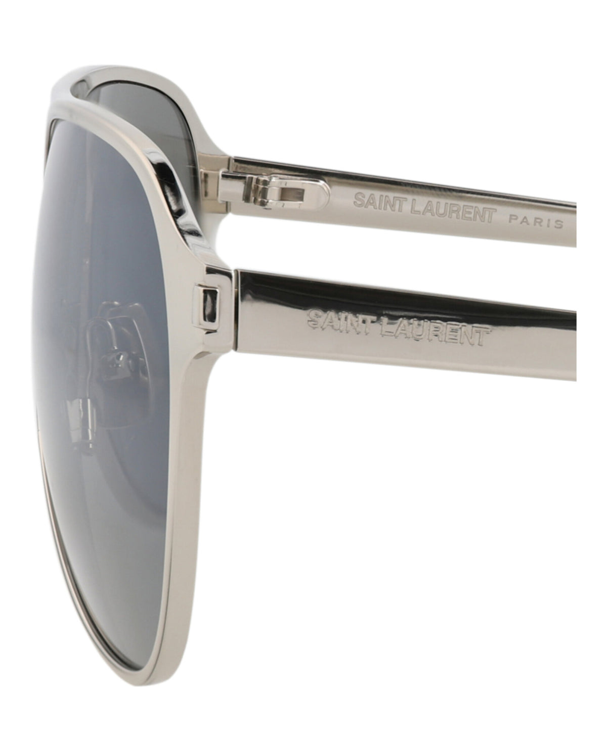 Saint Laurent Saint Laurent Unisex Aviator Silver Silver Silver Fashion Designer Eyewear