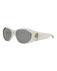 Saint Laurent Womens Round/Oval Beige Beige Silver Fashion Designer Eyewear