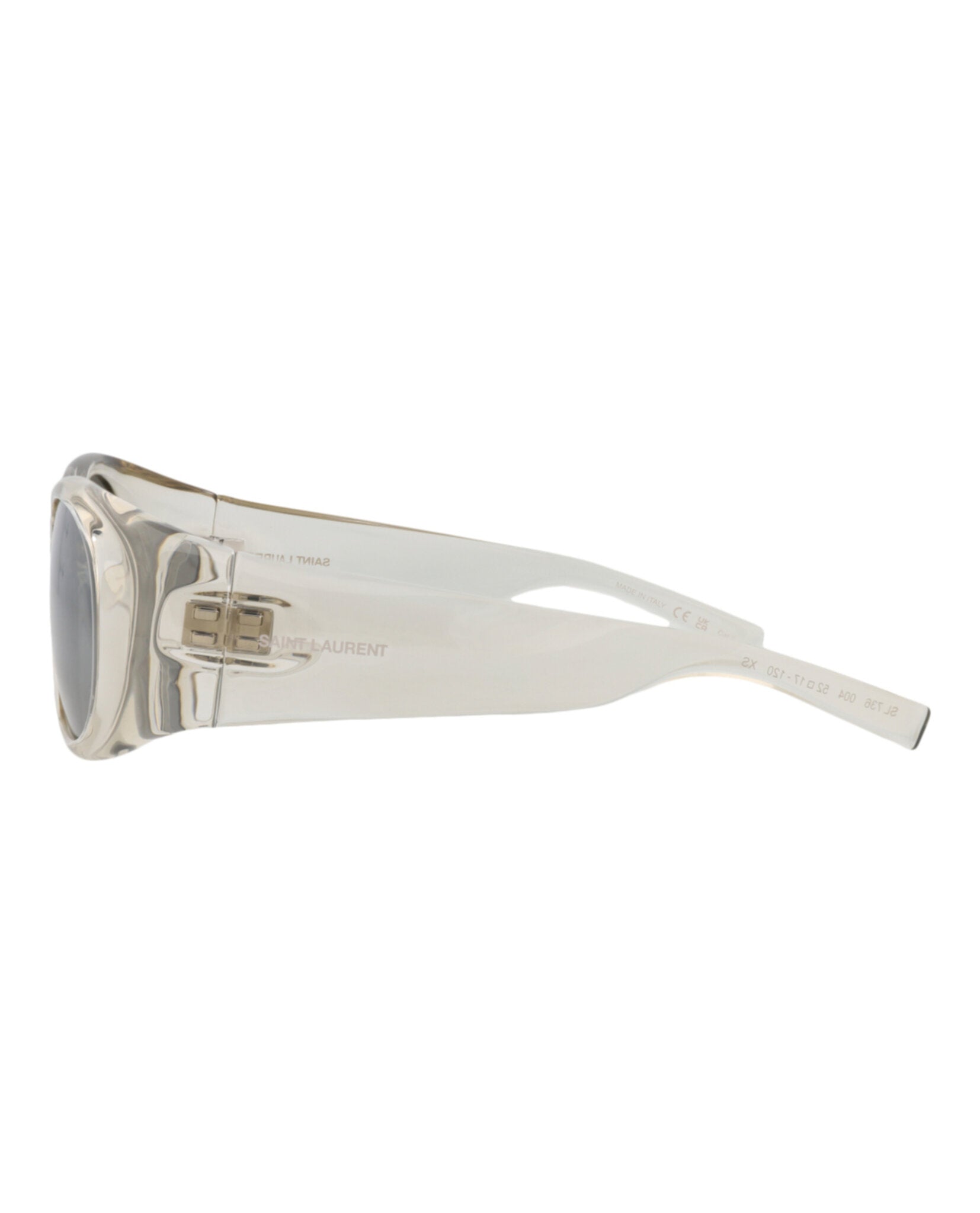 Saint Laurent Womens Round/Oval Beige Beige Silver Fashion Designer Eyewear