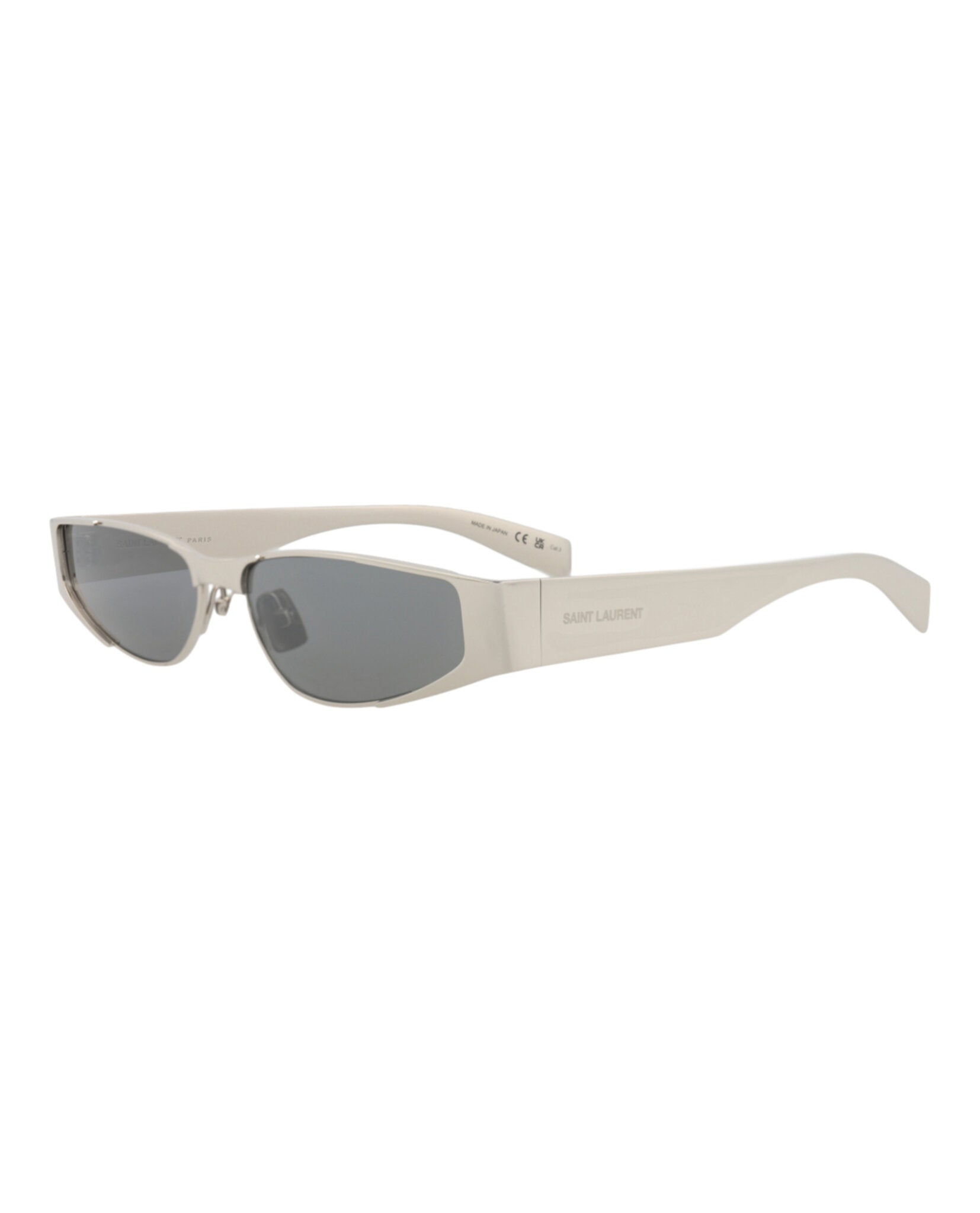 Saint Laurent Saint Laurent Unisex Cat Eye Silver Silver Silver Fashion Designer Eyewear