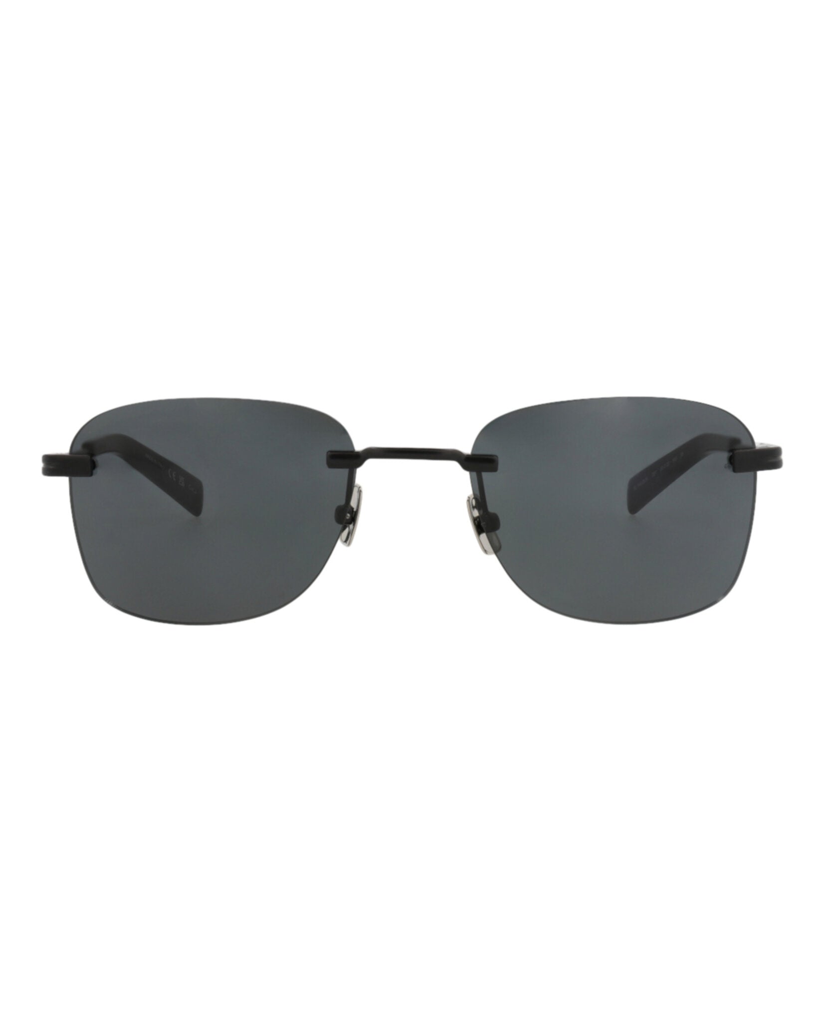 Saint Laurent Saint Laurent Unisex Square/Rectangle Black Black Black Fashion Designer Eyewear