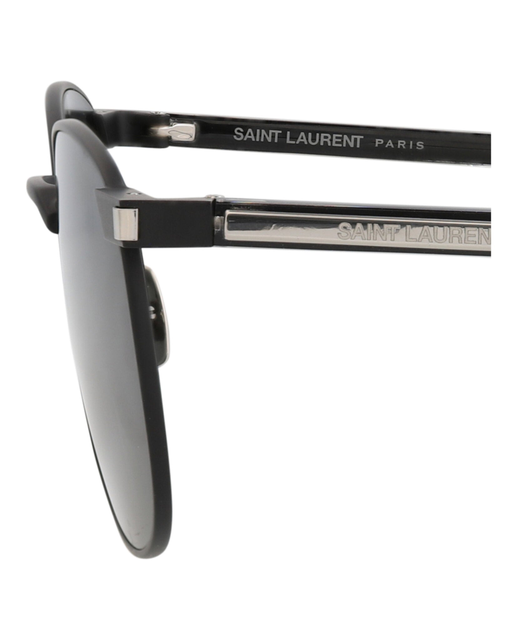 Saint Laurent Saint Laurent Unisex Round/Oval Black Crystal Black Fashion Designer Eyewear