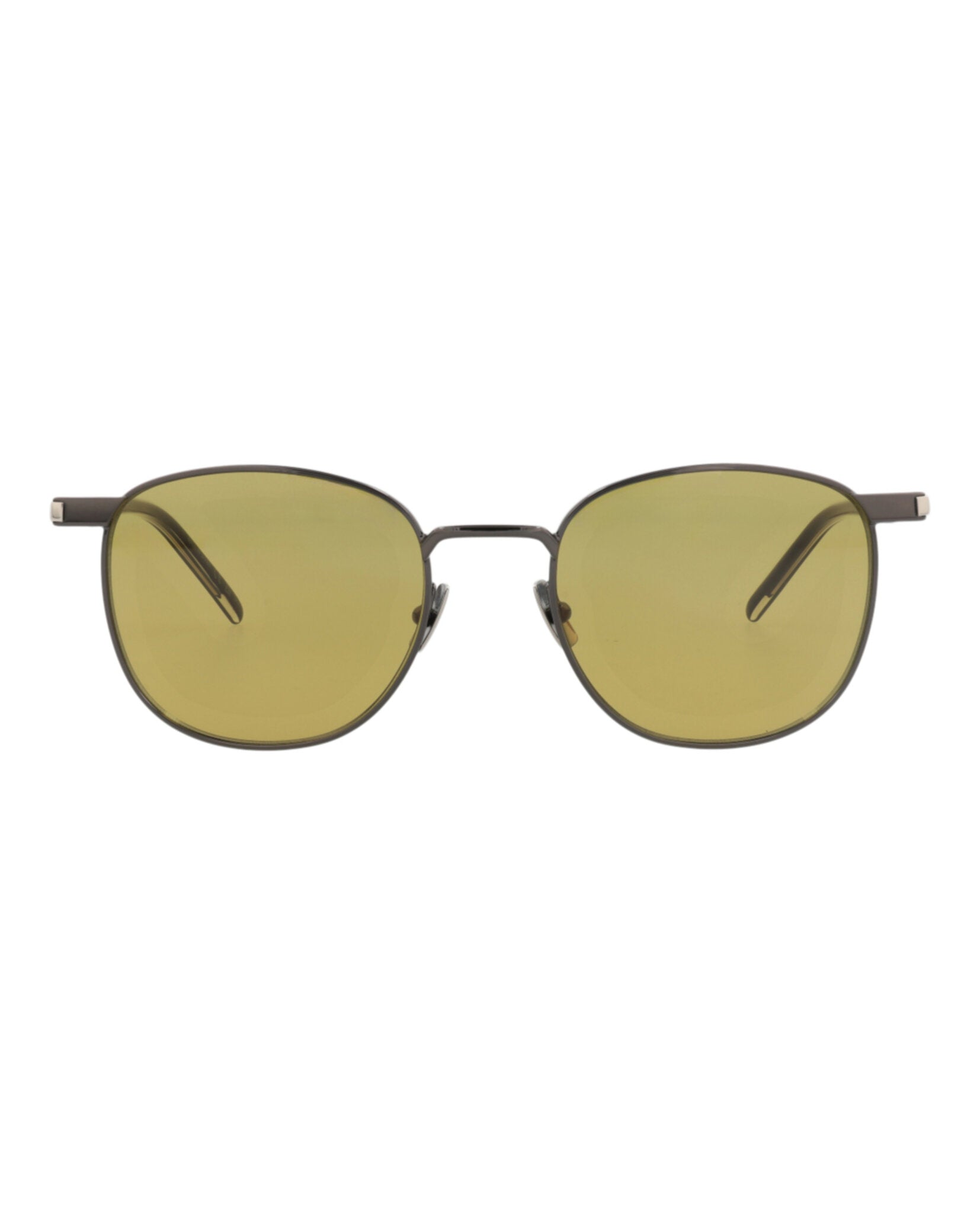 Saint Laurent Saint Laurent Unisex Round/Oval Ruthenium Crystal Brown Fashion Designer Eyewear