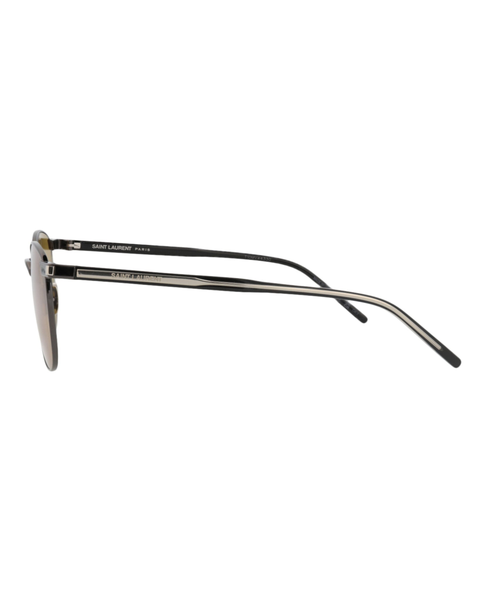 Saint Laurent Saint Laurent Unisex Round/Oval Ruthenium Crystal Brown Fashion Designer Eyewear