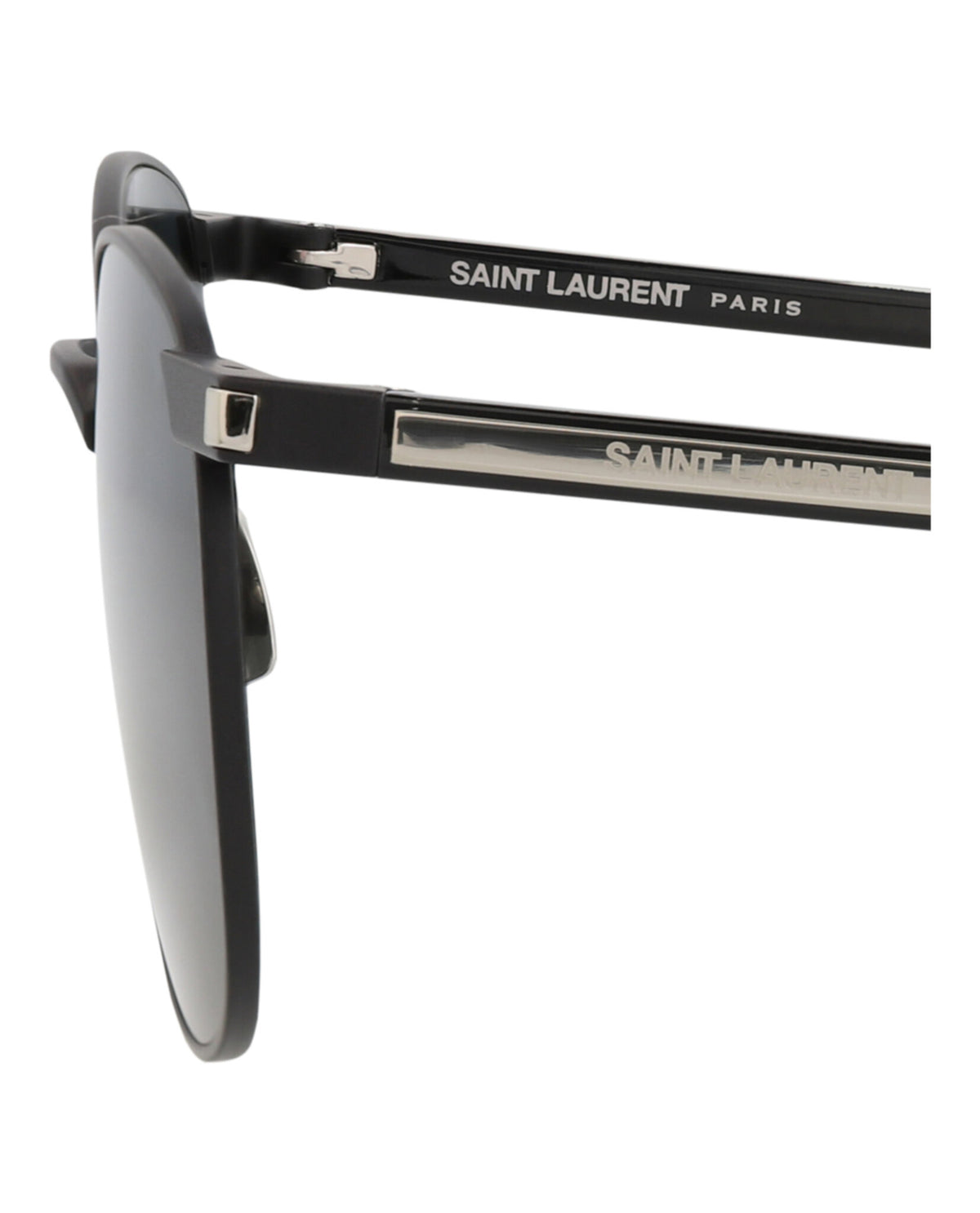 Saint Laurent Unisex Round/Oval Black Crystal Black Fashion Designer Eyewear