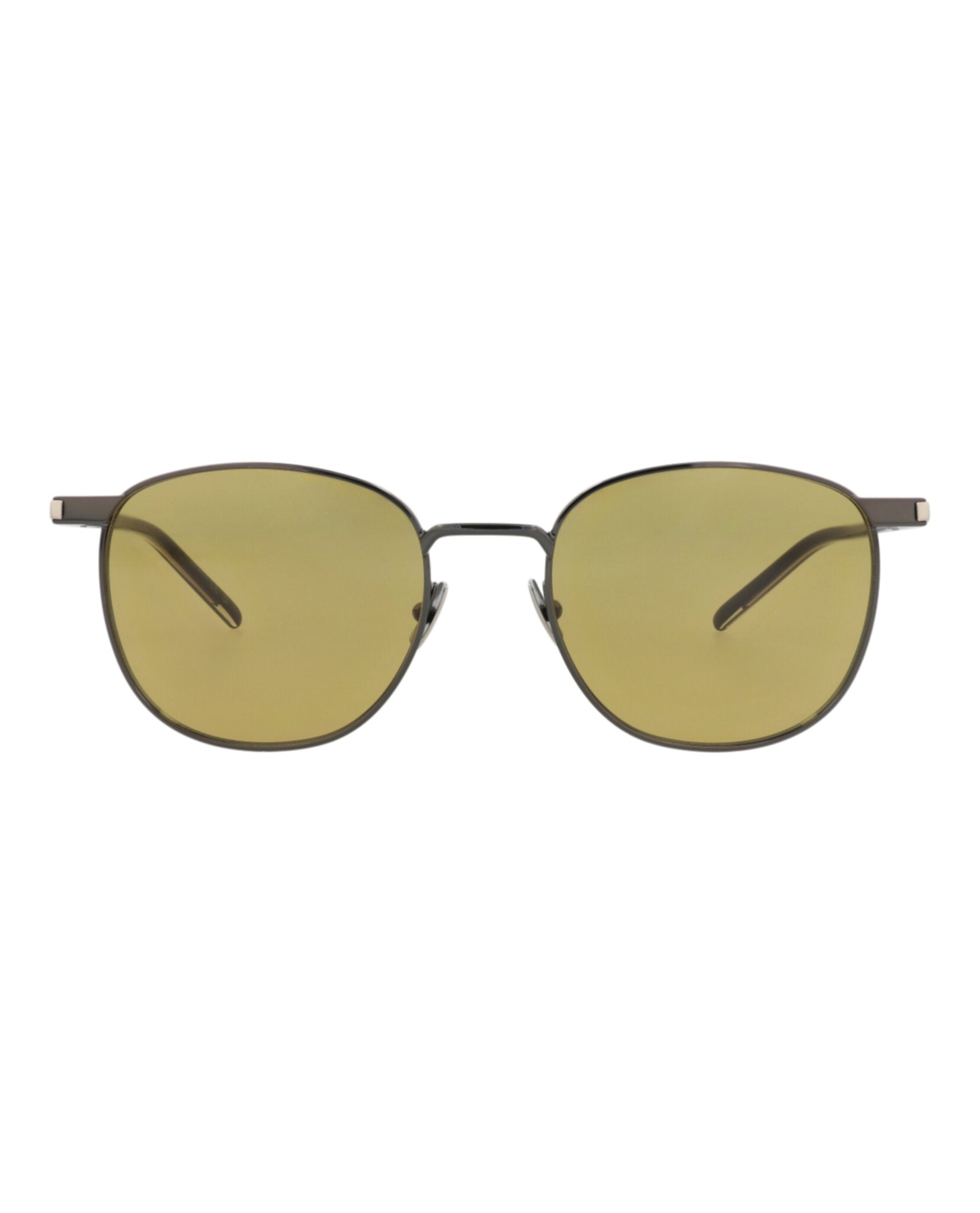 Saint Laurent Saint Laurent Unisex Round/Oval Ruthenium Crystal Brown Fashion Designer Eyewear