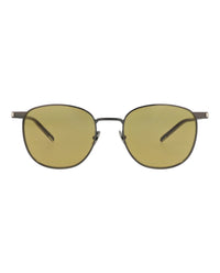 Saint Laurent Saint Laurent Unisex Round/Oval Ruthenium Crystal Brown Fashion Designer Eyewear
