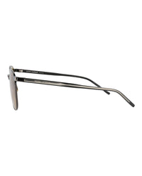 Saint Laurent Saint Laurent Unisex Round/Oval Ruthenium Crystal Brown Fashion Designer Eyewear