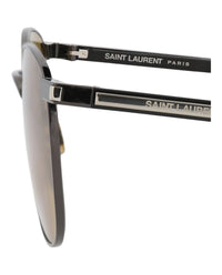 Saint Laurent Saint Laurent Unisex Round/Oval Ruthenium Crystal Brown Fashion Designer Eyewear