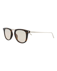 Saint Laurent Saint Laurent Unisex Round/Oval Havana Silver Yellow Fashion Designer Eyewear