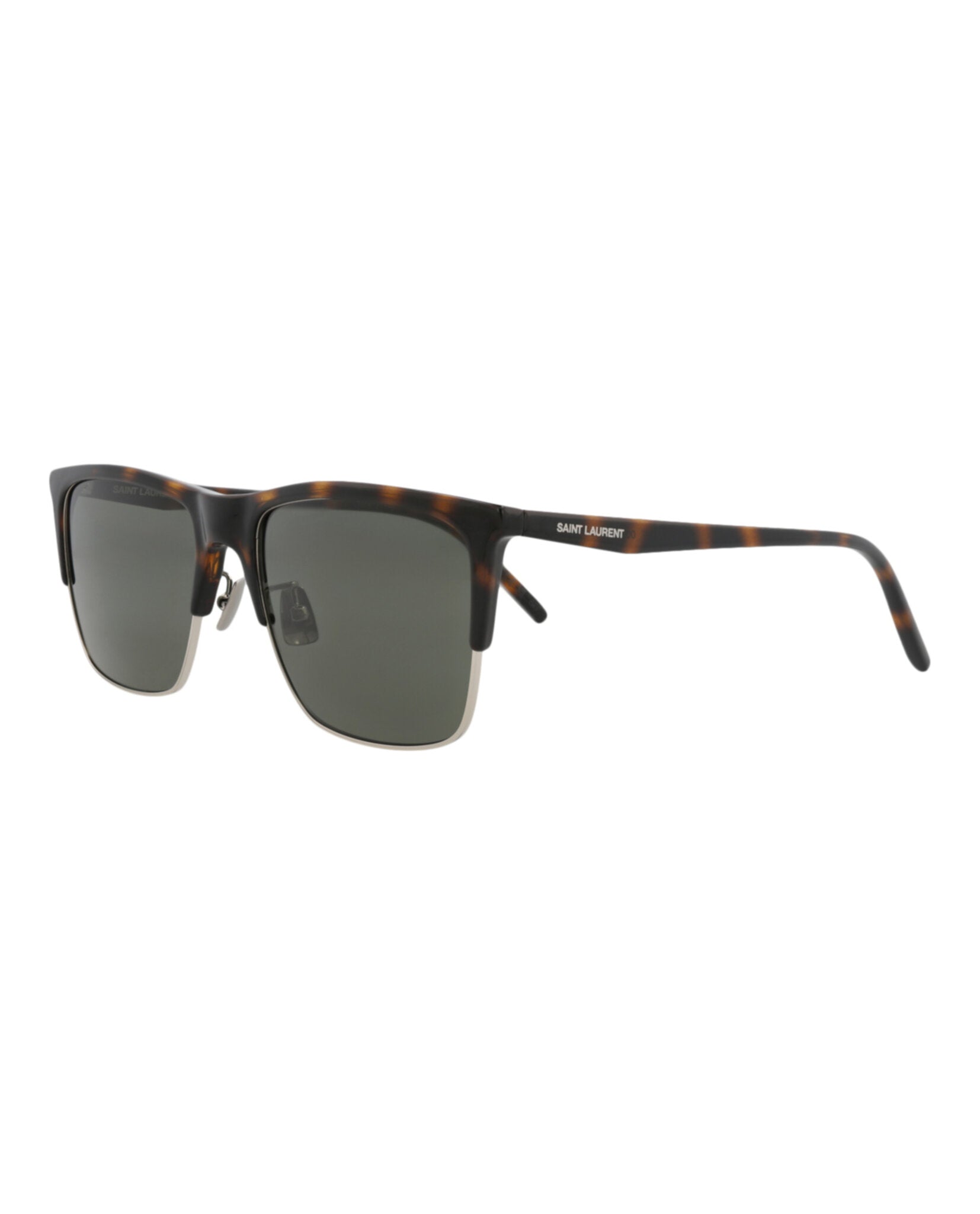 Saint Laurent Saint Laurent Mens Square/Rectangle Havana Havana Grey Fashion Designer Eyewear