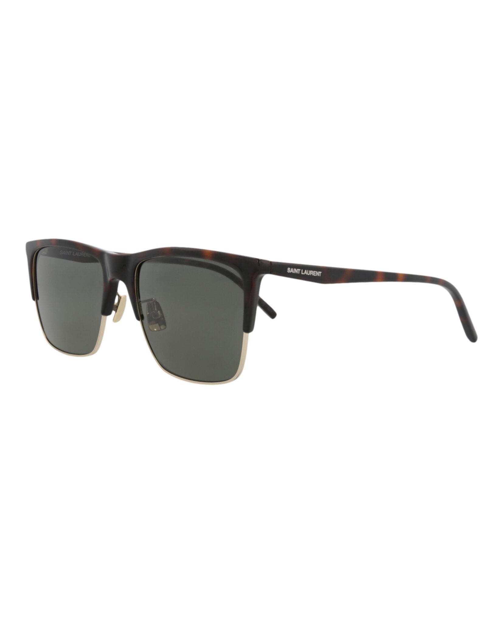 Saint Laurent Saint Laurent Mens Square/Rectangle Havana Havana Grey Fashion Designer Eyewear