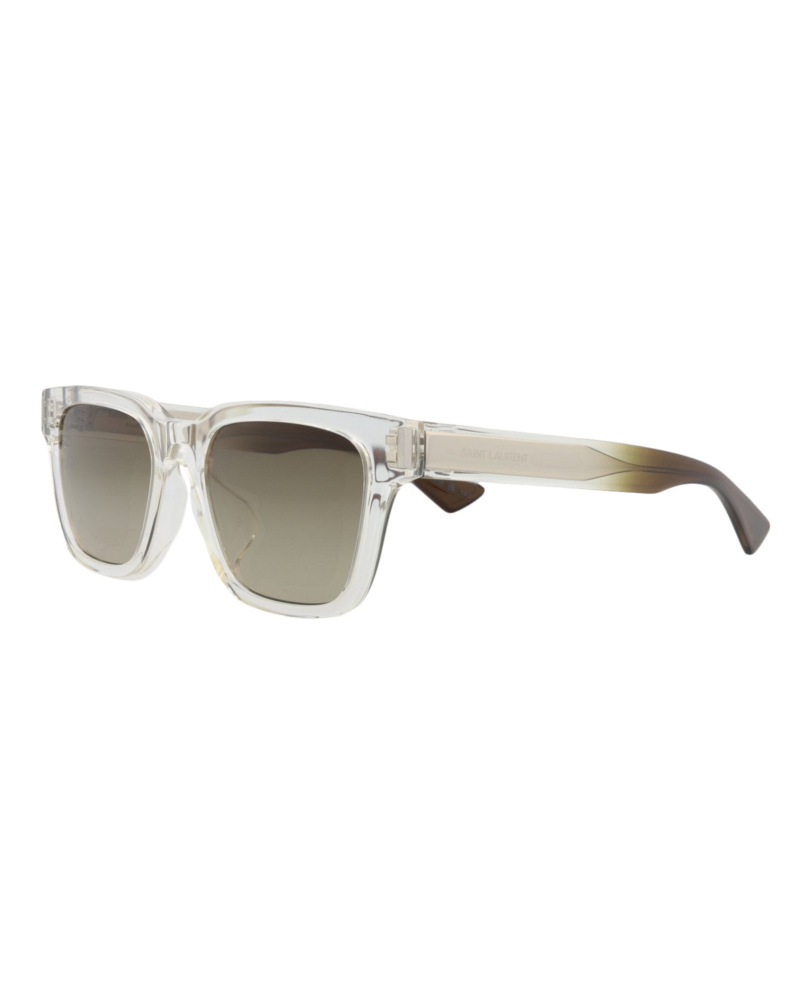 Saint Laurent Saint Laurent Unisex Square/Rectangle Crystal Crystal Green Fashion Designer Eyewear